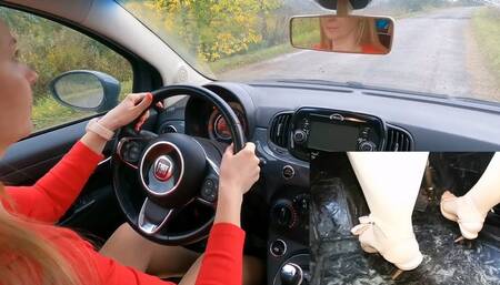 PREMIERE: Fiat 500 brutal hard braking picture in picture