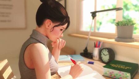 JAPANESE STEP-MOM HELP WHIT HOMEWORK