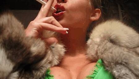 puffy tits and cigarette smoke (lipstick)