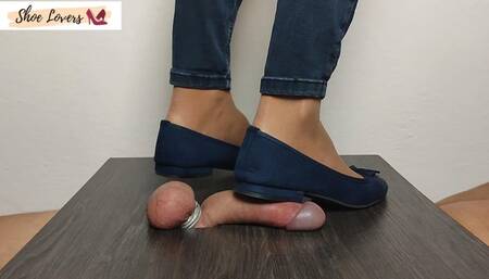 Blue ballet flats cockbox shoejob 1080 no bgm