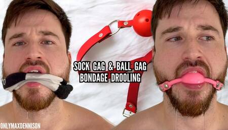 Sock gay & bell gay bondage drooling