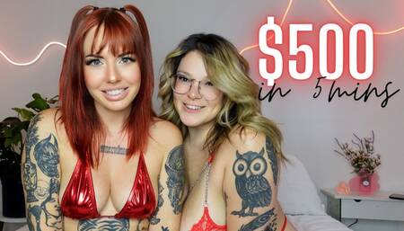 $500 in 5 Minutes Findom Owns You Carter Sophia and Scarlett Cummings