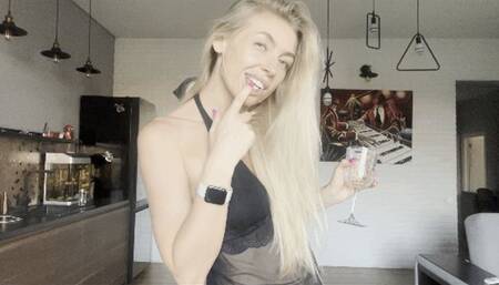 Sexy blonde is teasing you