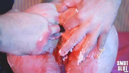 Happy Bday Party cake sitting a face fucking