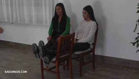 Mistresses Olga and Natasa's dirty boots wmv
