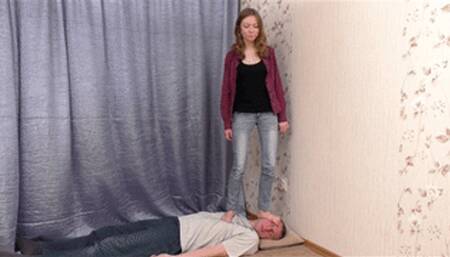 Foot fetish and domination by tiny cutie and weak man, vf0900x 1080p