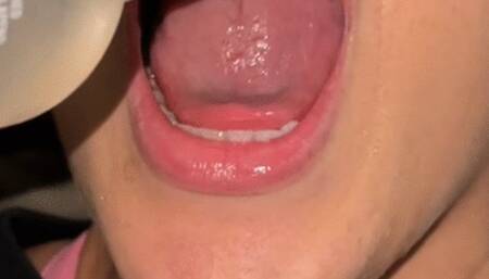 Swallowing water with my mouth open