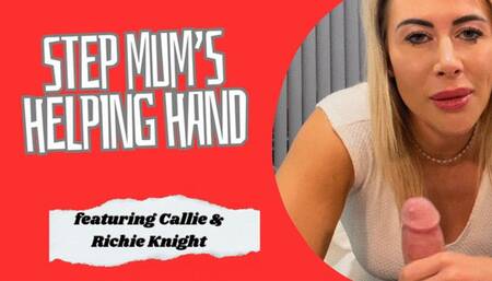 step mom Callie finds son in bed wanking and lends him hand