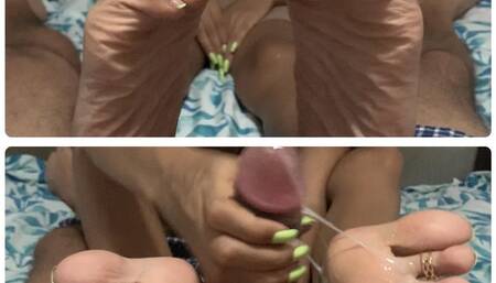 Handjob On My Big Feet