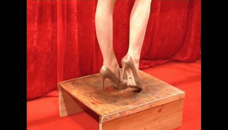 Posing in heels before the milking