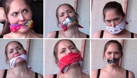 Rachel- Multiple Layer Gags, Cleave, OTM, Duct Tape, With Writing On Tape Gags