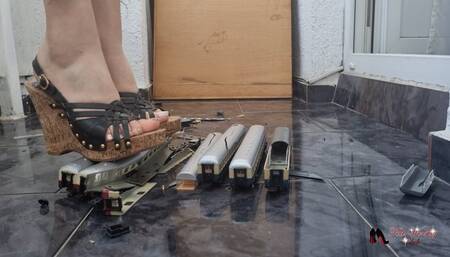 High heels train crush