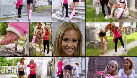 Veronica SLWC with Heel Bar Hard Crutching on High Heels from Hell with Foot Play #2 - Help from a Friend  (in HD 1920X1080)