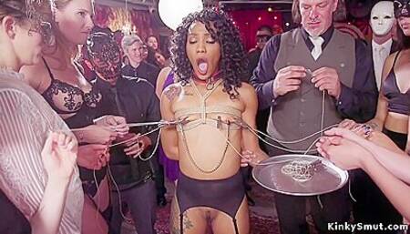 Monster Tits Blonde And Ebony At Bdsm Party - Nikki Darling