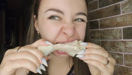 Crazy Angelica's mad mouth Eats her prey