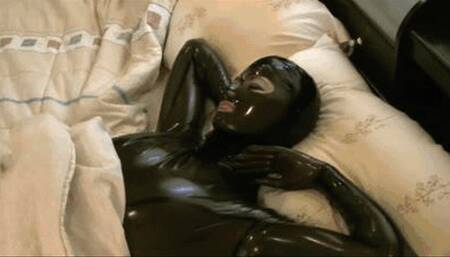 Good morning of sexy rubber latex doll