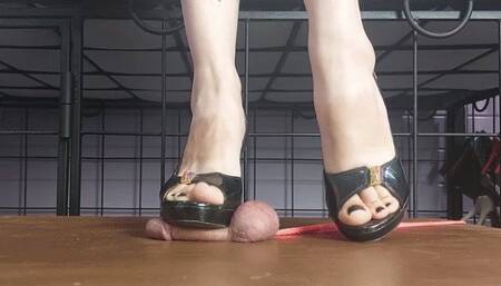 Cocktrampling in heels, barefoot and footjob to cum (720p)