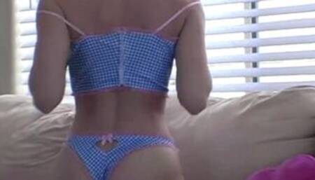 Blonde Amber showing tits and perfect ass Photoshoot