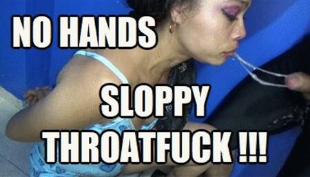 DEEP THROAT SPIT FETISH 230831H SARAI THROAT FUCKING HANDS AT BACK CHALLENGE SD MP4