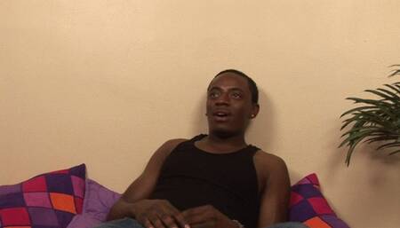 Black guy eats and fucks busty ebony's wet pussy in his room