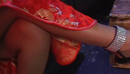 Bubbly Asian brunette gives a blowjob then gets her ass fucked on the couch