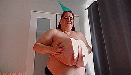 Maja meets Sunniva Part 122 - Sunni's Big Tits in an Orange Shirt (Clip No 2545 - mp4 version)