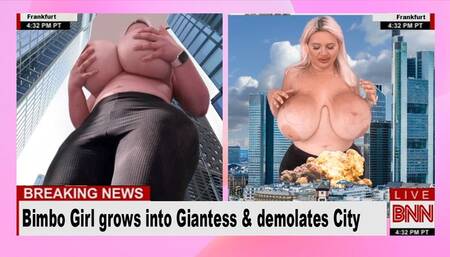 Jessy Bunny - Girl grows into Giantess & demolates City