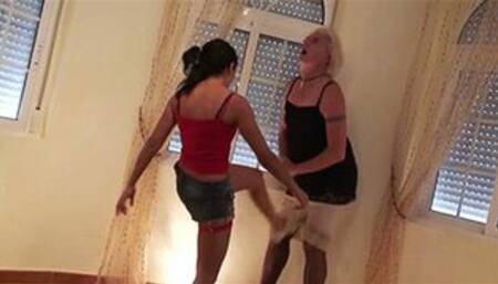 So you wanna be a woman dad? A woman doesn't need balls - Nasty Natascha and her Sissy Step-Dad - MP4 Clip