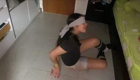 She finally found the scissors