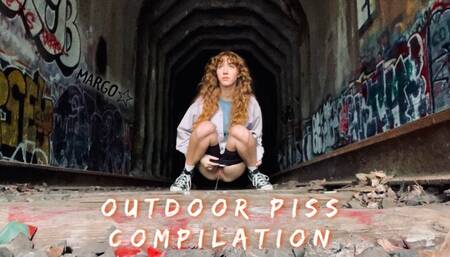Outdoor Piss Compilation Peeing in Nature