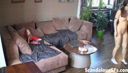 Caught my stepsister on tape fingering her shaved wet twat