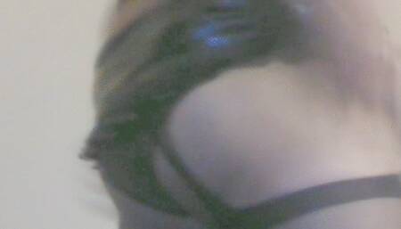 Latex skirt and stockings Cross dressing tease