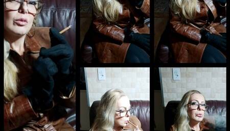 Genuine leather, genuine fur gloves, Cretec coffee, French inhale