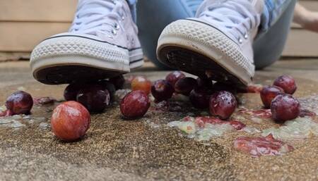 Ballbusting Shoe and Barefoot Grape Crush