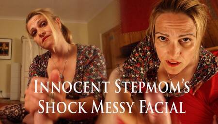 Innocent Stepmom's Shock Messy Facial