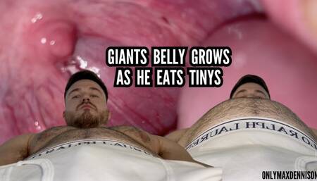 GIANTS BELLY GROWS AS HE EATS TINYS - giant vore