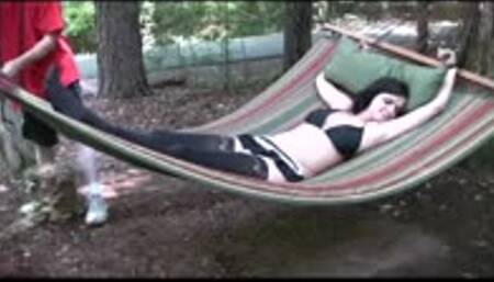 Amber Tied Up On A Hammock And Tickled! (mp4)