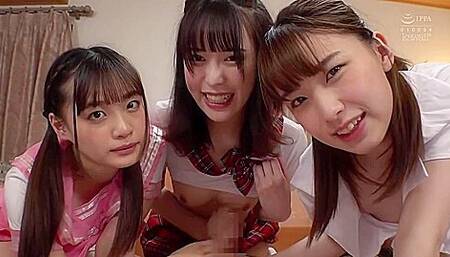 [cawd-438] 3 Sisters In A Convenient Harem Of Friends Who Will Fight For My Dick In A Three-way Fight If I Call Them Mai Hanagari, Yui Tenma, Urara Hanane Scene 9 P2