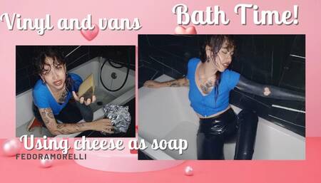 Bath time with clothes on