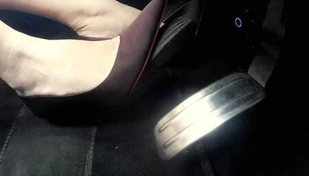 My Wife drives in Purple Stilettos - Side Cam