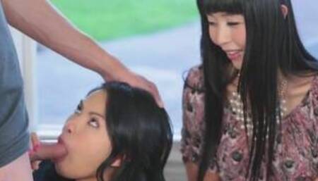 asian mom teachs her stepdaughter and bf