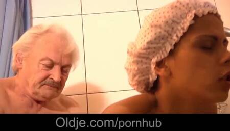 Oldje featuring Isabella Chrystin's blowjob action