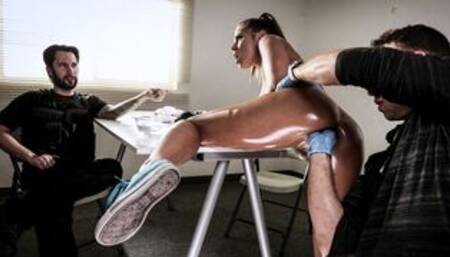 Officer makes bf run cavity search on gf