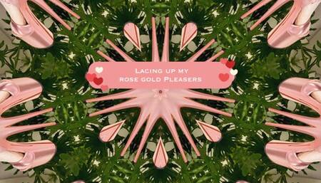 Lacing up my rose gold pleasers