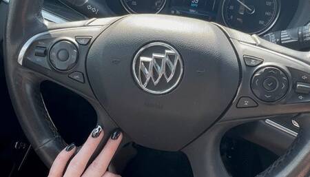 Trixie Love stomping hard and playing footsie in nylon feet