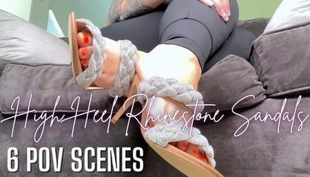 High Heel Rhinestone Sandals 6 POVs - Jessica Dynamic