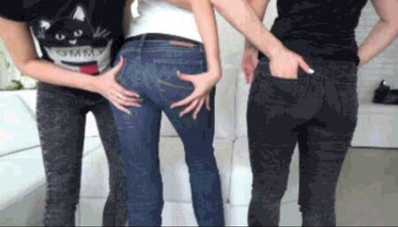 3 sexy ass in jeans AM b