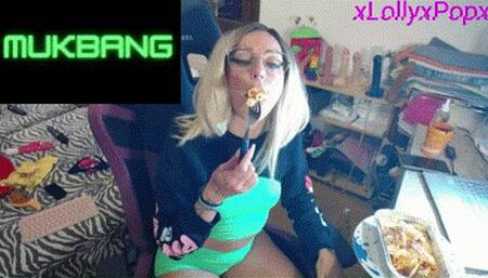 MUKBANG - eating pasta in the oven