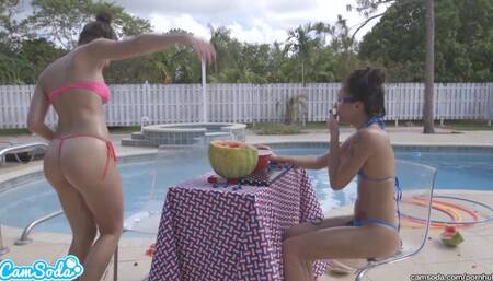 Cam Soda featuring girlie's watermelon explosion action