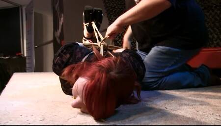 Casting of a new Bondage Model Live in Public for the sexy Redhead - Part 2 wmv